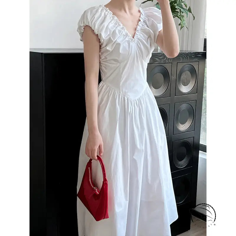 Elegant French Style Maxi Dress for Summer Wear