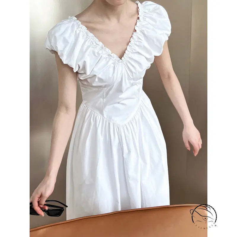 Elegant French Style Maxi Dress for Summer Wear