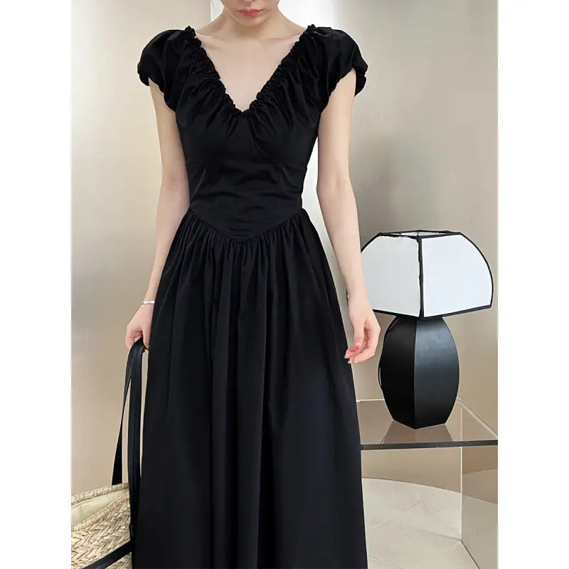 Elegant French Style Maxi Dress for Summer Wear
