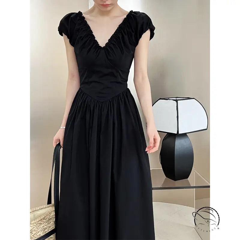 Elegant French Style Maxi Dress for Summer Wear