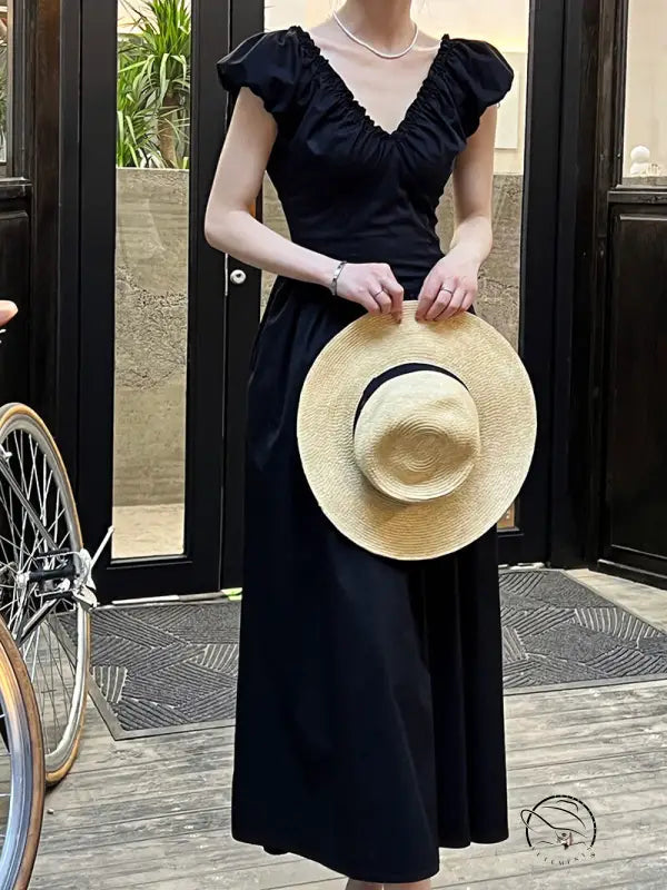 Elegant French Style Maxi Dress for Summer Wear