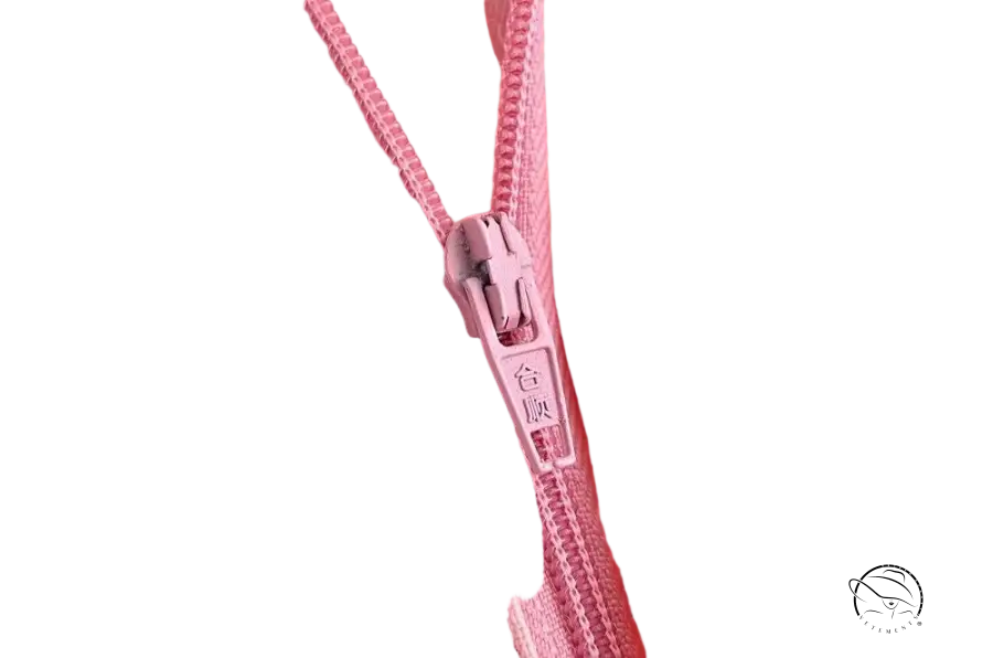 Elegant French style pink zipper on polyester fabric