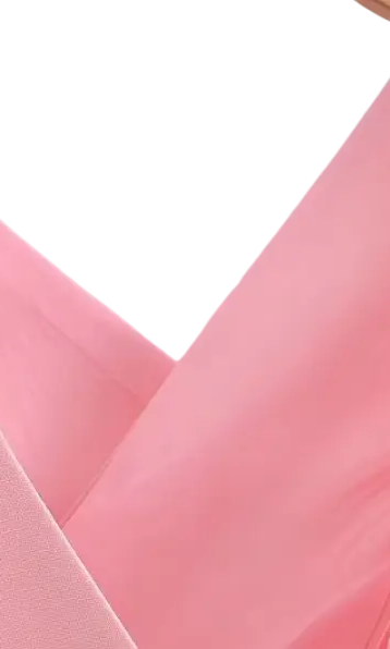 Elegant French style pink v-neck top on hanger