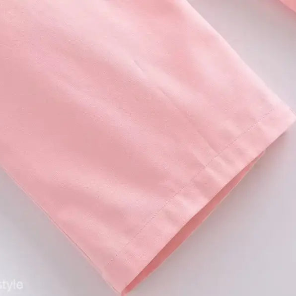 Elegant French style pink fabric sleeve for sleeveless V-Neck polyester dress