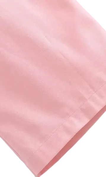 Elegant French style pink fabric sleeve for V-neck polyester top