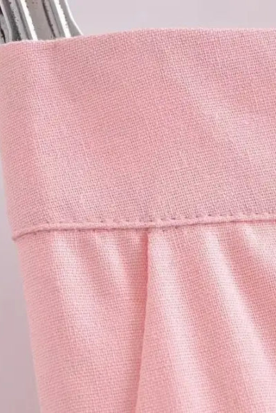Pink fabric garment waistband of the elegant French style sleeveless V-Neck polyester dress