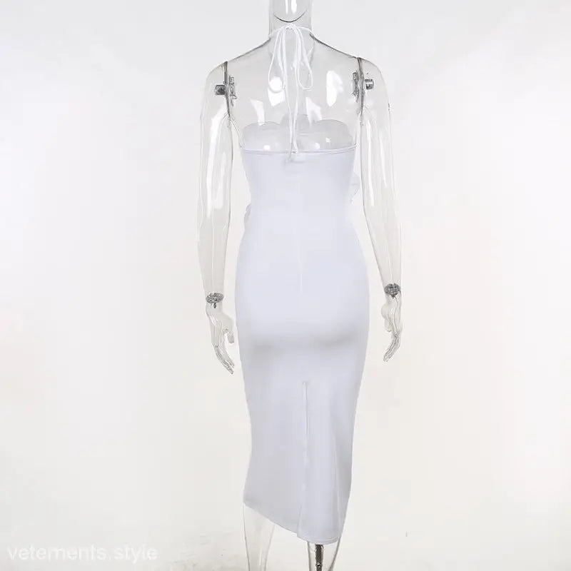 ELEGANT HALTER FLORAL MAXI DRESS-VETEMENTS