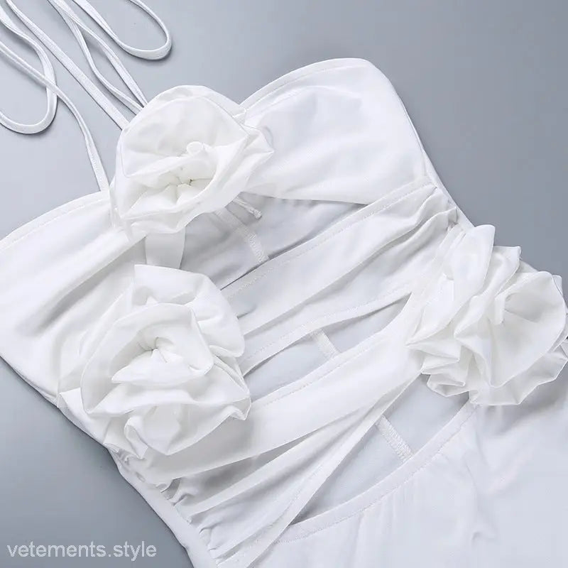 ELEGANT HALTER FLORAL MAXI DRESS-VETEMENTS