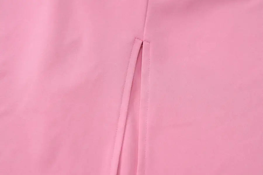 Pink fabric with a slit from the Elegant Halter High Waist Slim Dress collection