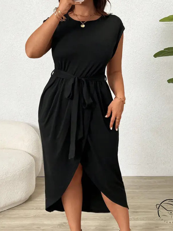 Elegant High Grade Midi Split Dress