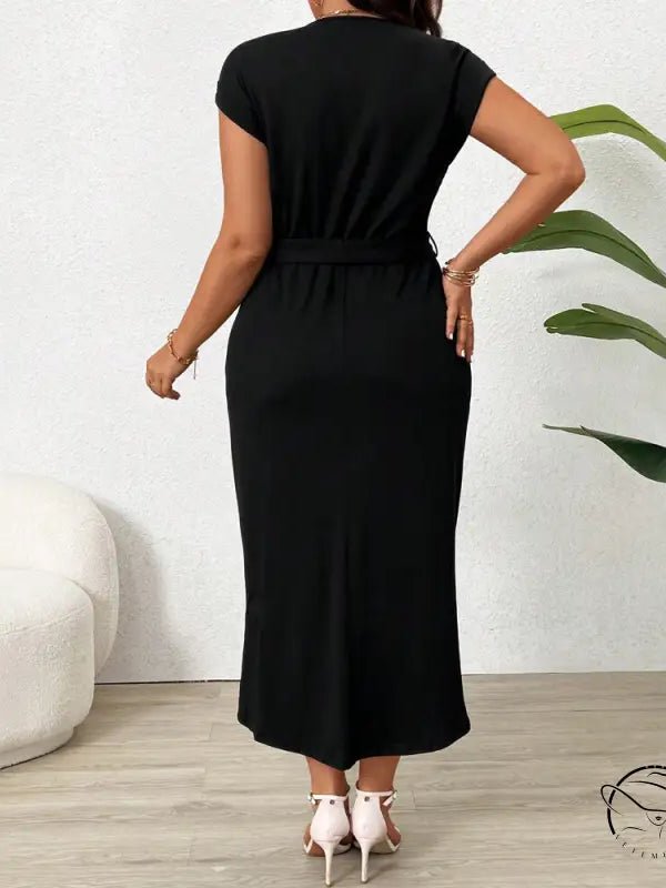 Elegant High Grade Midi Split Dress