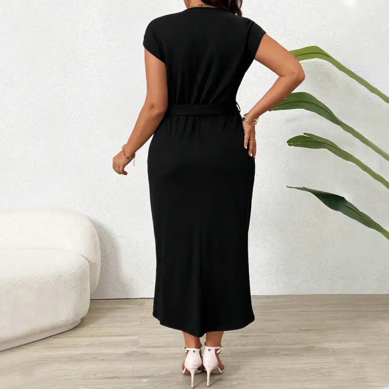Elegant High Grade Midi Split Dress