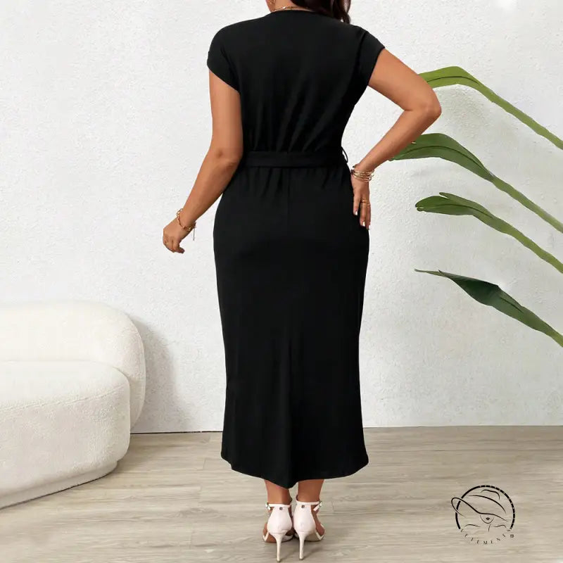 Elegant High Grade Midi Split Dress
