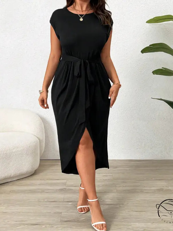 Elegant High Grade Midi Split Dress