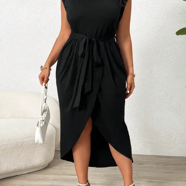 Elegant High Grade Midi Split Dress