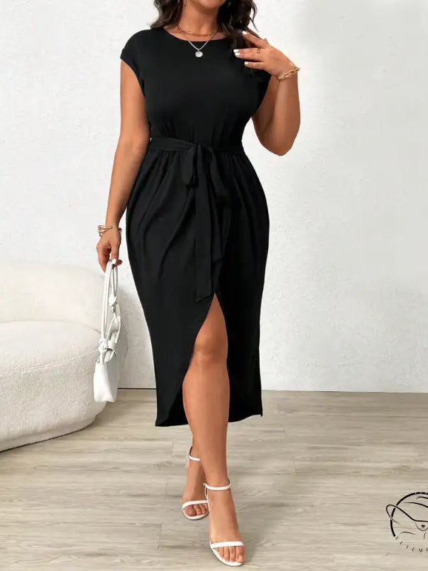Elegant High Grade Midi Split Dress