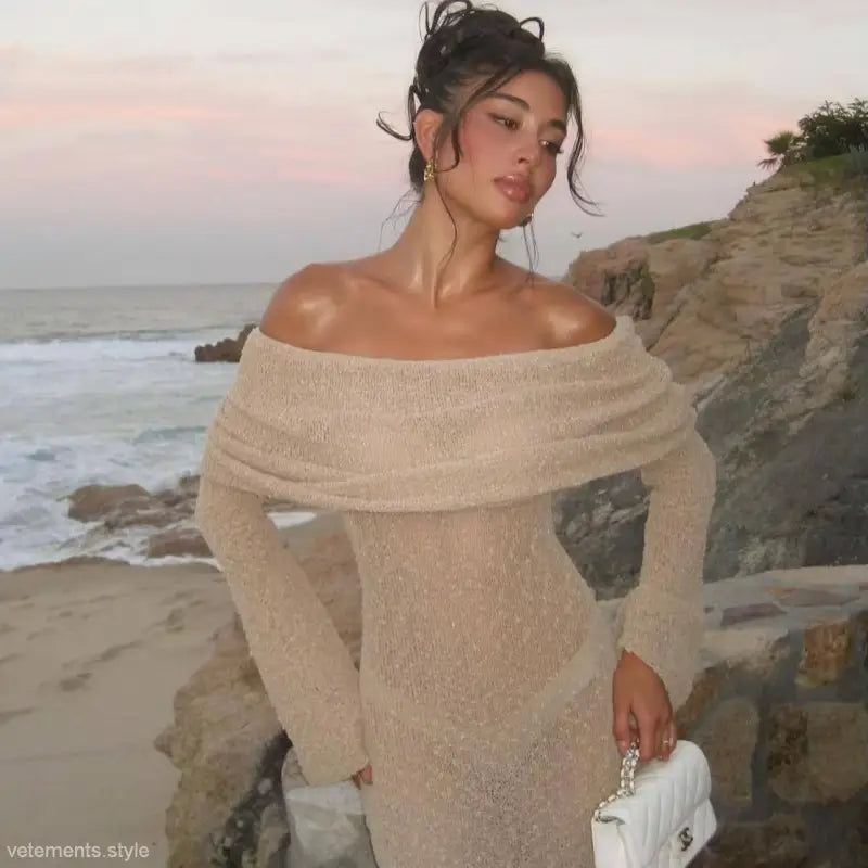 VACATION KNITTED SEXY DRESS-VETEMENTS