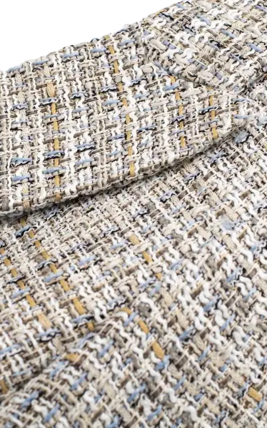 Elegant Loose Houndstooth Blazer featuring a lapel and gold button for stylish office wear