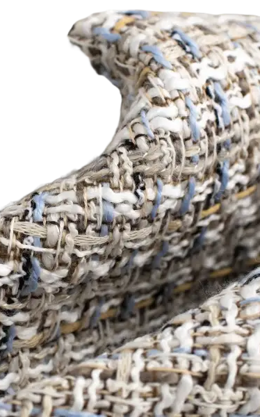 Woven fabric showcasing a textured multi-colored tweed for a loose houndstooth blazer