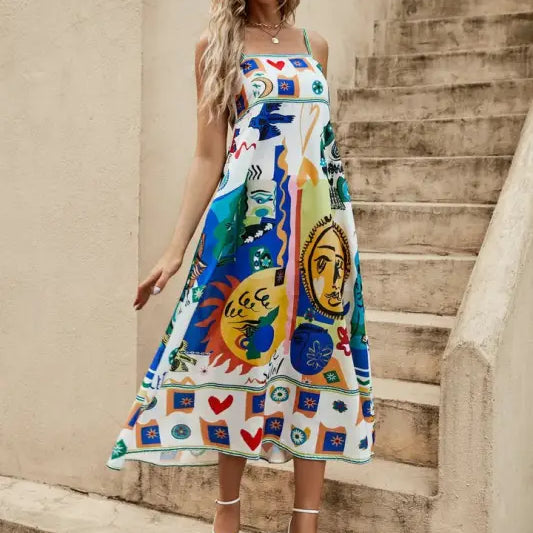 ELEGANT MODERN GRAFFITI DRESS-VETEMENTS