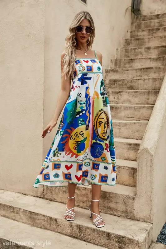 ELEGANT MODERN GRAFFITI DRESS-VETEMENTS