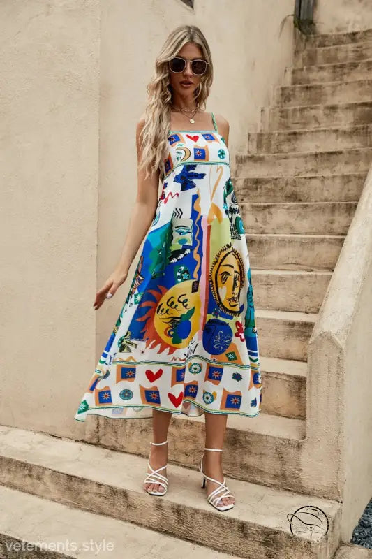 ELEGANT MODERN GRAFFITI DRESS-VETEMENTS