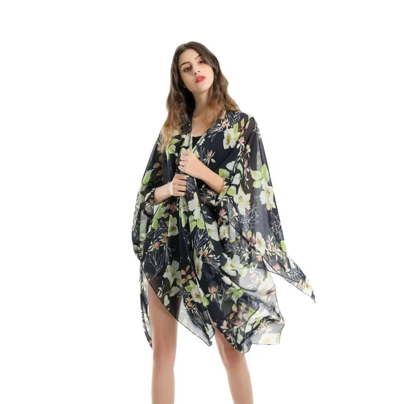 ELEGANT LILY CHIFFON BEACH-VETEMENTS