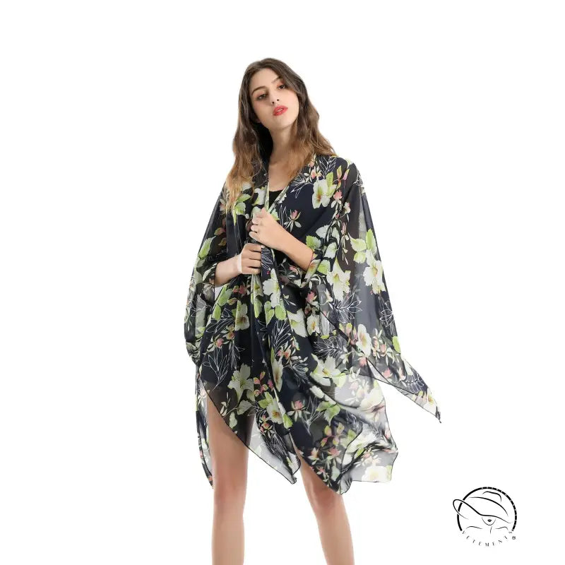 ELEGANT LILY CHIFFON BEACH-VETEMENTS