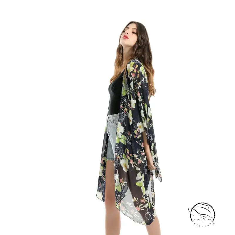 ELEGANT LILY CHIFFON BEACH-VETEMENTS