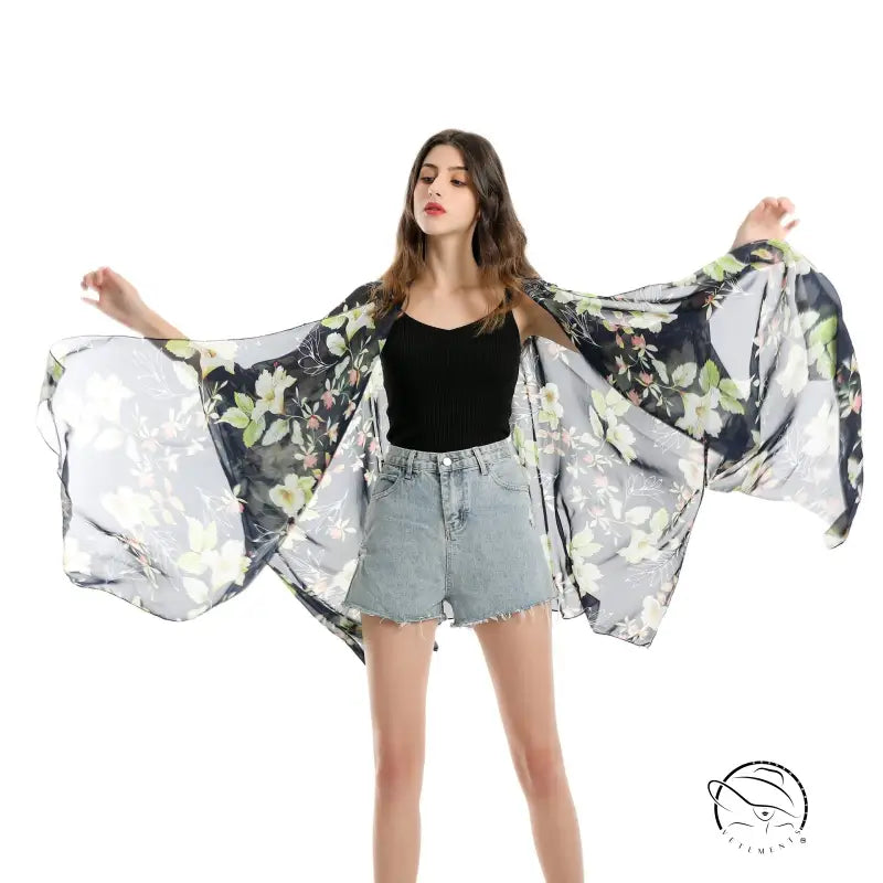 ELEGANT LILY CHIFFON BEACH-VETEMENTS