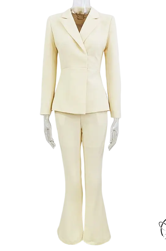 Elegant office brand cream-colored womens suit set