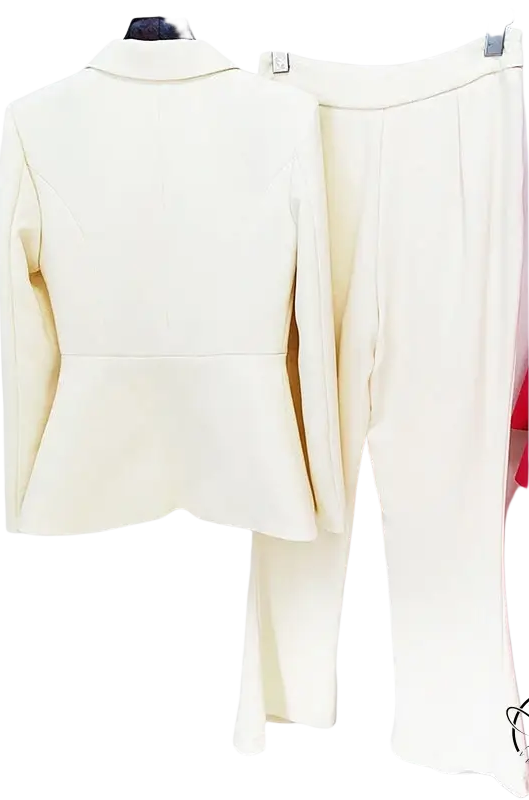 Elegant office brand cream-colored women’s haya suit set