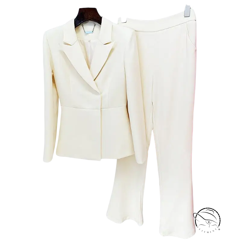 Elegant office brand cream-colored women’s Haya suit set