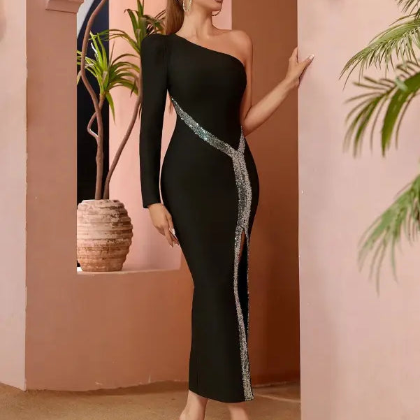 ONE SHOULDER EVENING DRESS-VETEMENTS