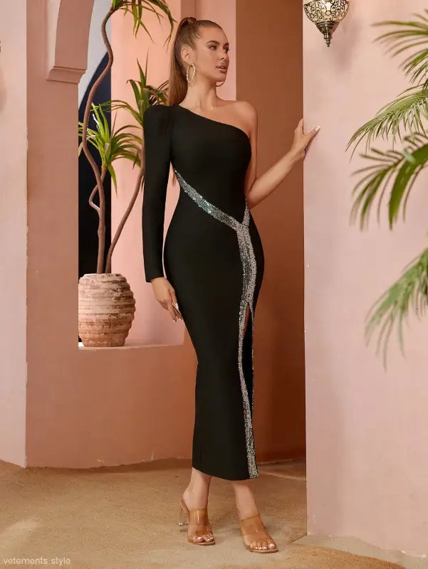 ONE SHOULDER EVENING DRESS-VETEMENTS