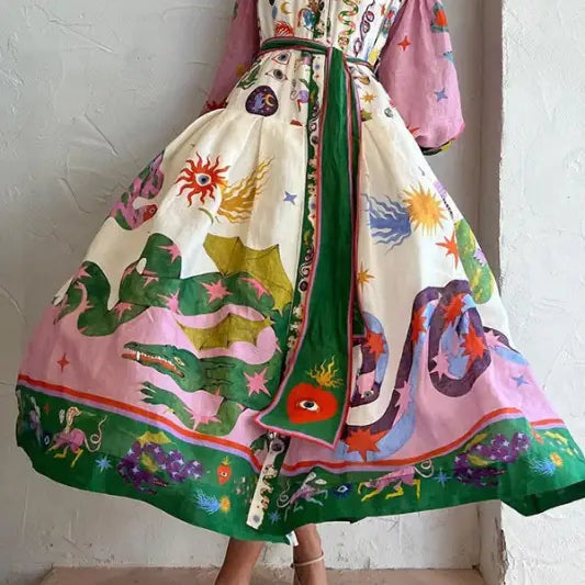 RETRO FRENCH PALACE PLEATED LOOSE DRESS-VETEMENTS