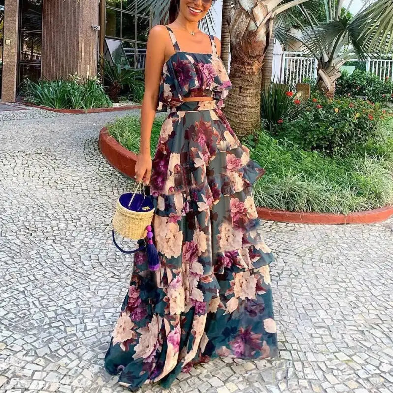 FLORAL CHIFFON MAXI DRESS-VETEMENTS