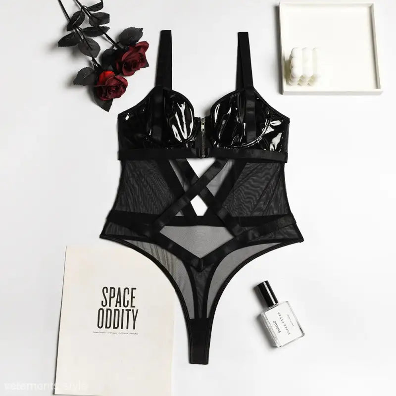 SEXY FAUX LEATHER JUMPSUIT-VETEMENTS