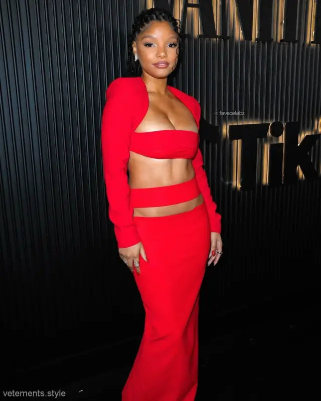 Elegant Stretch Bandage Dress in striking red with cutouts and long sleeves for a sexy look