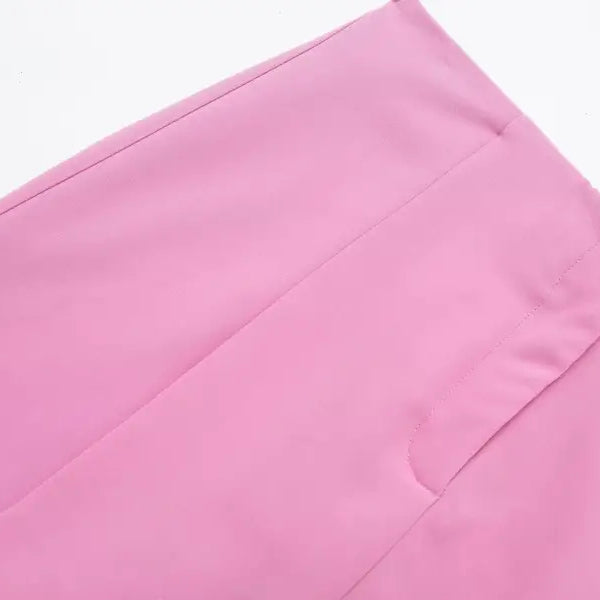 Pink fabric casual blazer suit featuring a short small blazer for office and casual wear