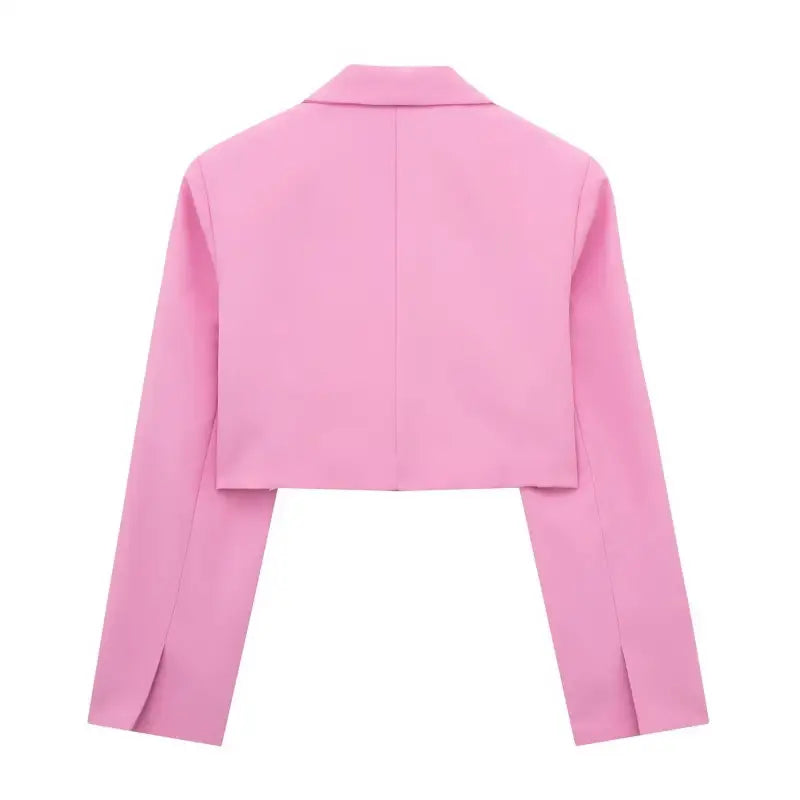 Pink cropped blazer for casual blazer suit and small blazer suit styles