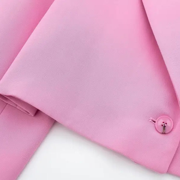 Pink cropped blazer for casual blazer suit, perfect as a short small blazer or small blazer suit