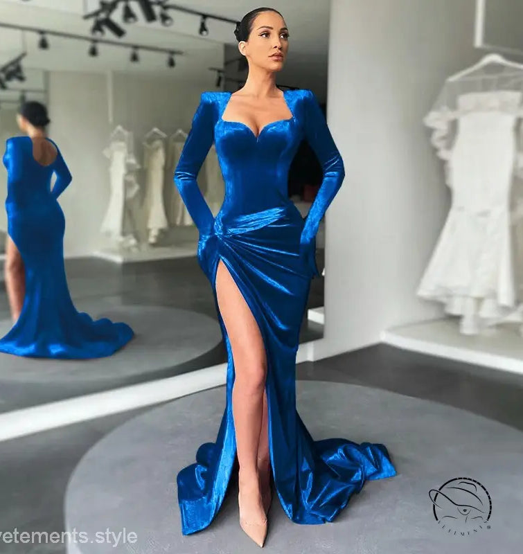 ELEGANT SLIM VELVET DRESS