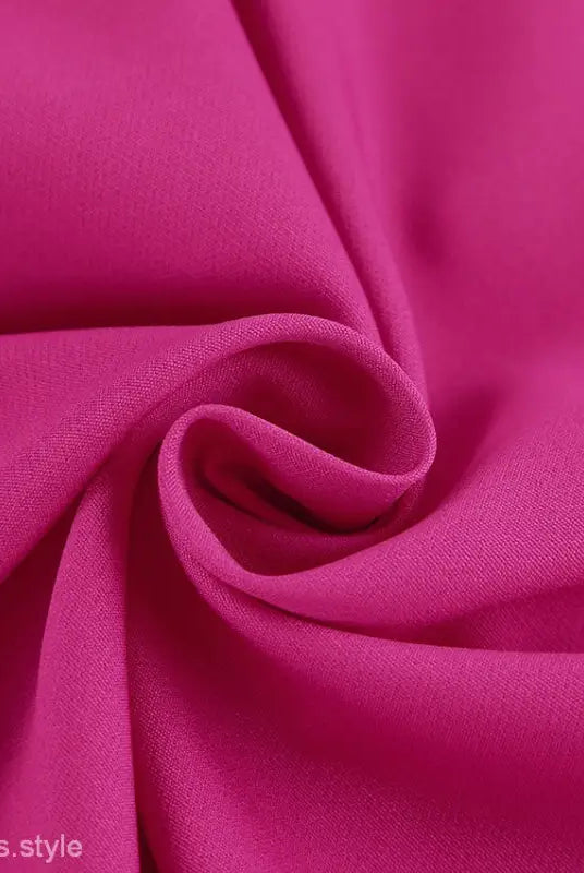 Bright pink wrinkled fabric from Elegant Spring Casual Set with design feather stitching