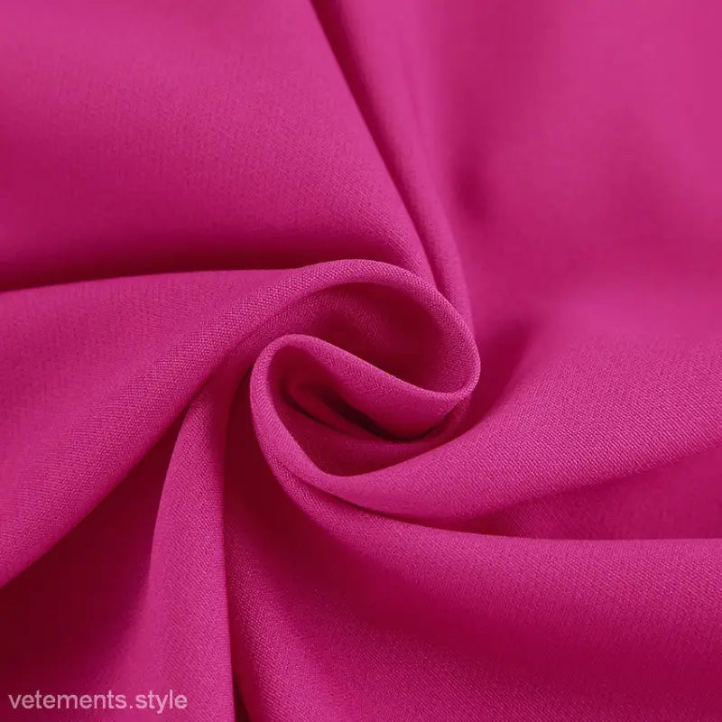 Bright pink wrinkled fabric from Elegant Spring Casual Set with design feather stitching