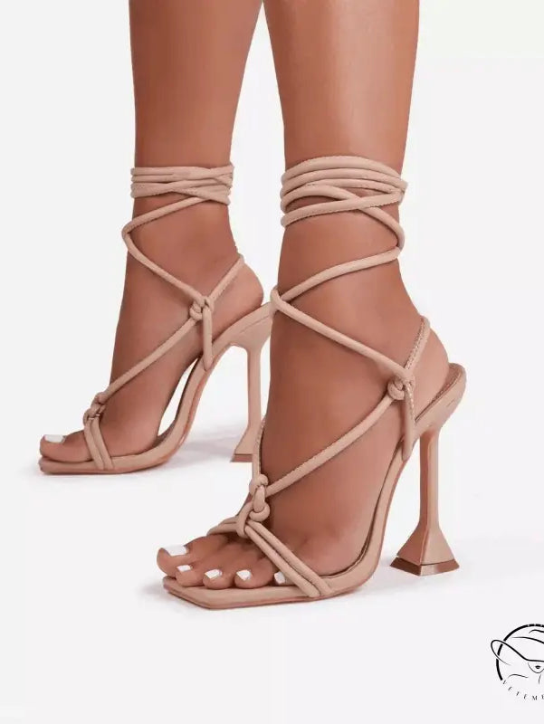 ELEGANT SQUARE TOE LACE UP HIGH HEELS-VETEMENTS