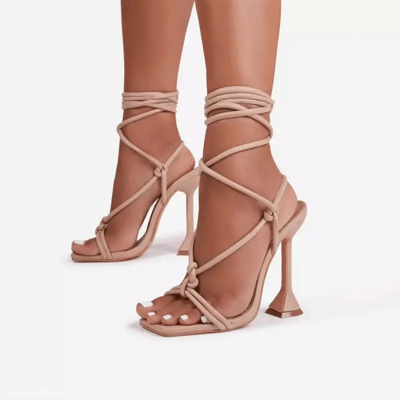 ELEGANT SQUARE TOE LACE UP HIGH HEELS-VETEMENTS