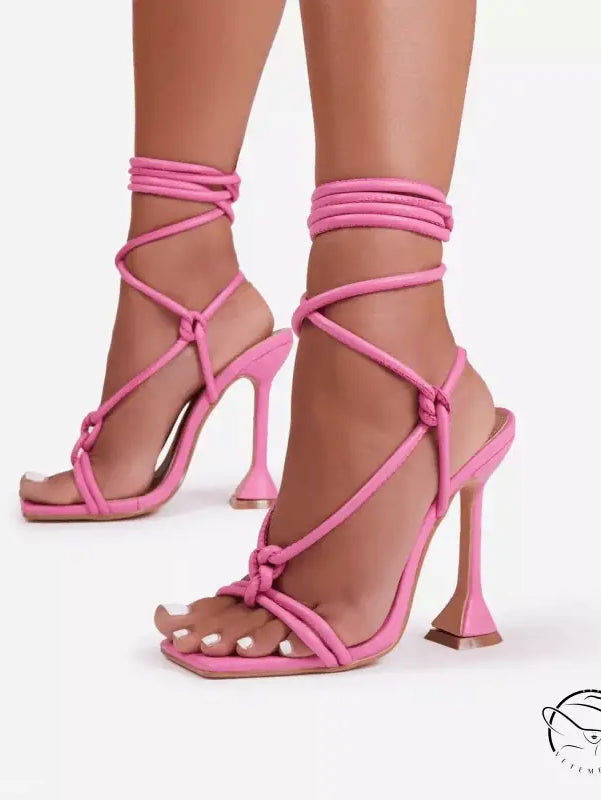 ELEGANT SQUARE TOE LACE UP HIGH HEELS-VETEMENTS