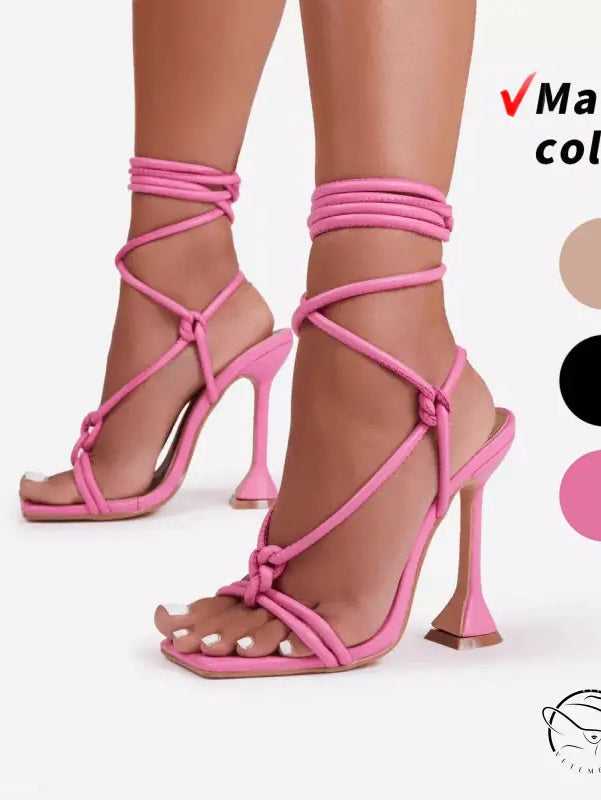 ELEGANT SQUARE TOE LACE UP HIGH HEELS-VETEMENTS