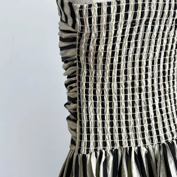 FRENCH STRIPED BANDEAU SLING DRESS-VETEMENTS